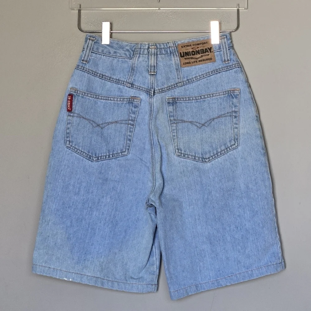 Vintage UnionBay Y2K Western High Rise Long Denim Light Wash Shorts Size 1/2